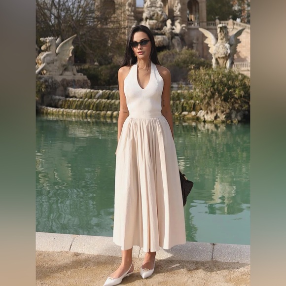 Commense Cream Halter Maxi Dress - Picture 7 of 9